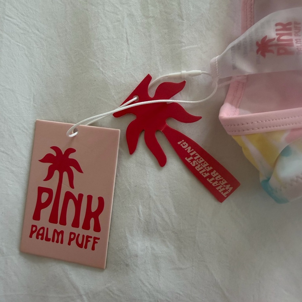 Pink Palm Puff XS bikini  Floral Tie-Front Bikini Set - Picture 6 of 6